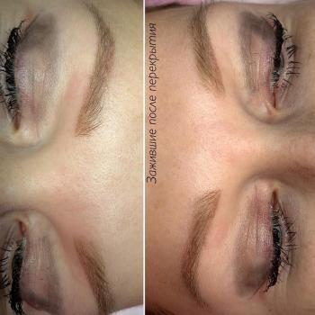Перманентный макияж до и после коррекции | Пудровые брови | Хабаровск