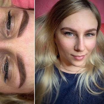 Перманентный макияж бровей перед и после коррекции | Хабаровск