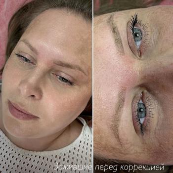 Заживший перманентный макияж бровей/пудровые брови перед коррекцией | Хабаровск