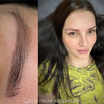 Заживший перманентный макияж бровей/пудровые брови перед коррекцией и после коррекции | Хабаровск