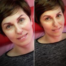 Перманентный макияж при темных волосках после первичной процедуры