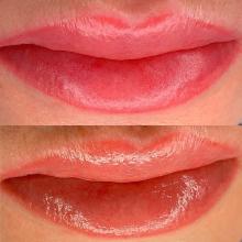 Перманентный макияж губ на фото при разном освещении|Хабаровск