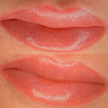 Перманентный макияж губ на фото при разном освещении|Хабаровск
