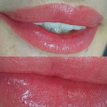 Перманентный макияж губ до и после процедуры в Хабаровске