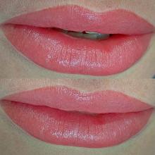 Перманентный макияж губ до и после в Хабаровске