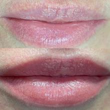 Перманентный макияж губ без фильтров перед коррекцией
