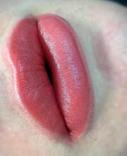 Перманентный макияж губ до и после процедуры